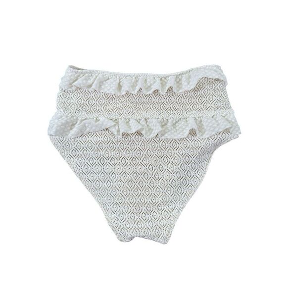 Free People Nightcap Flirtini High Waist White Lace Bikini Bottom Sz M - Picture 4 of 6